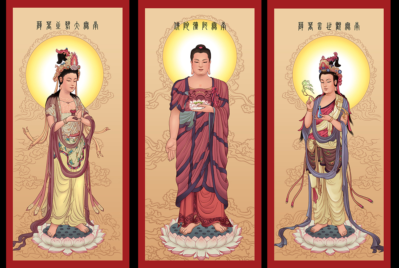 Bộ tranh Tam Thánh Phật